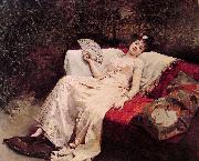 unknow artist Reclining Lady France oil painting artist
